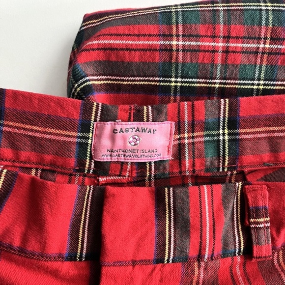 Women's Castaway Nantucket Island Tartan Plaid Stretch Pants Size 8 - Picture 5 of 6